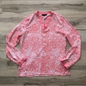 Kenneth Cole Pink and White Patterned Blouse